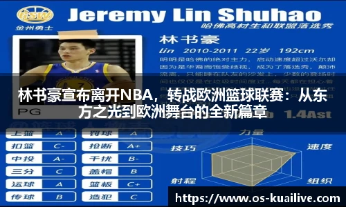 林书豪宣布离开NBA，转战欧洲篮球联赛：从东方之光到欧洲舞台的全新篇章