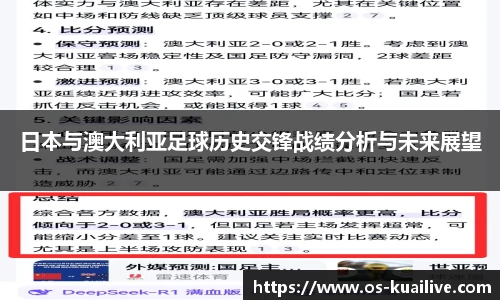 日本与澳大利亚足球历史交锋战绩分析与未来展望